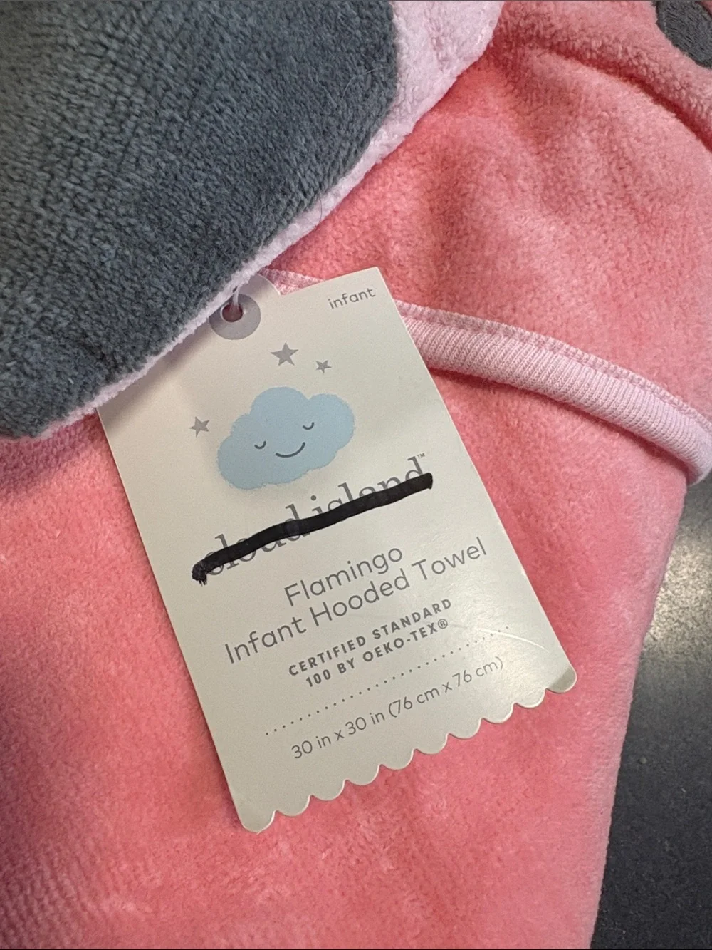 cloud island Pink Flamingo Infant Hooded Towel